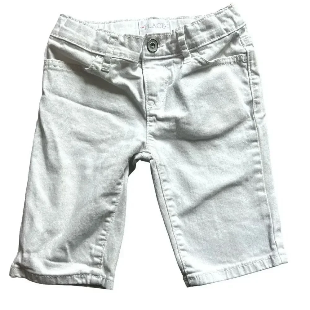 Youth Girls The Childrens Place White Wash Denim Bermuda Shorts - Sz 6